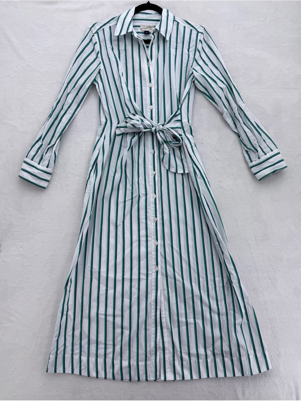 NWT Women Long Sleeve Tie-Front Midi Stripe Shirtdress Universal Threads Size XS - Picture 2 of 11